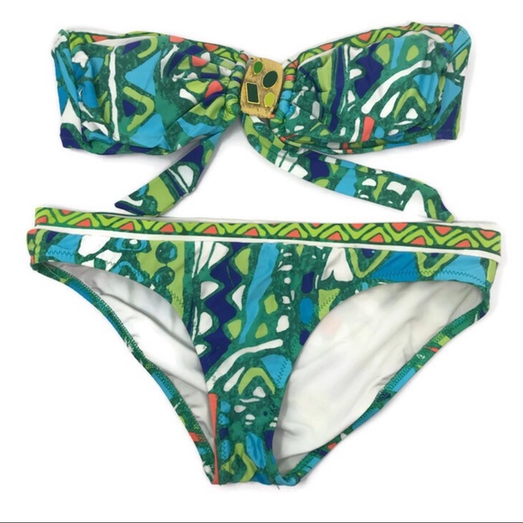 Trina Turk Other - TRINA TURK Green Multicolor Abstract Bikini Size 8